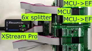 XStreamPro Gang programming ST + external flashes (6 targets of STM32L562ZE + dual W25R64JV)