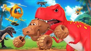 Jurassic World Rescue Mission: Can Monster Trucks Save the Forest from T. Rex Rampage?