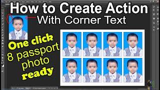 Create action | Passport size Photo edit in Photoshop  (One Click)