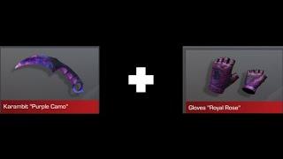 Karambit "Purple Camo" + Gloves "Royal Rose" | gameplay | Standoff2