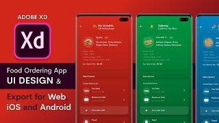 Food App UI Design + Exporting for iOS, Android and Web | Adobe XD | Design Weekly