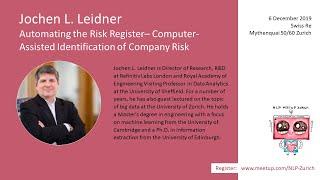 Jochen L. Leidner: Automating the Risk Register – Computer-Assisted Identification of Company Risk