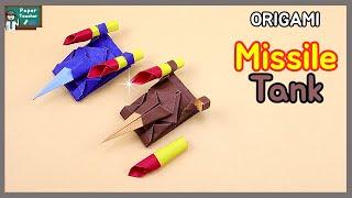 [ORIGAMI] How to make a Paper Missile Tank - Paper folding tutorial