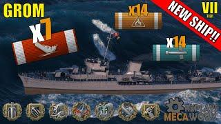 NEW SHIP! Grom 7 Kills & 174k Damage | World of Warships Gameplay