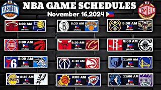 NBA Game Schedules November 16,2024 | NBA Regular Season 2024/2025 #nba