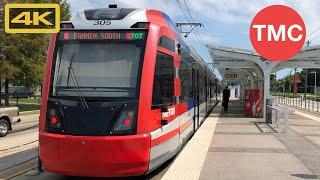 Riding Houston METRORail Red Line, Downtown Houston to Texas Medical Center, 4K Train Ride