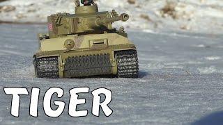 Тест-драйв ТИГРА по снегу!  Тест орудия на пробитие ...  Р/у танк Taigen German Tiger I