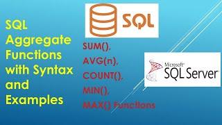 SQL Aggregate Functions with Syntax and Examples: SUM, AVG(n), COUNT, MIN, MAX Functions | DBMS