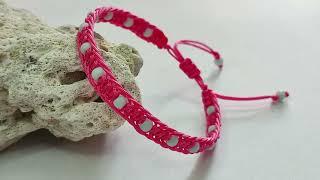 How to Make Macrame Bracelet Triple Square Knot With Beads | Macrame Bracelet Tutorial