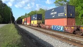 CSX i 135 25 intermodal by Langford 4-25-24 ES44AHs ET44AH lead long export Cube consist