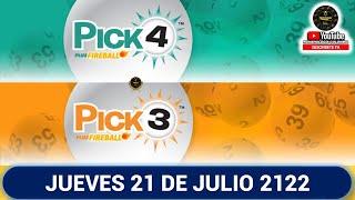 PICK3 AND PICK4 DIA Resultado del JUEVES 21 DE JULIO de 2022 