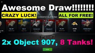 Awesome Draw WoT Blitz - Incredible LUCK!!! I WON 8 TOP TANKS and 32000+ GOLD for FREE!!!