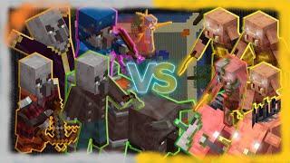 Nether Pig Army vs Illager Army - Minecraft Mob Battle 1.17.1