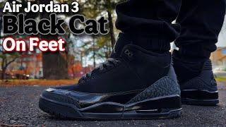 Jordan 3 Black Cat ‍⬛ On Feet (2025) Early Look