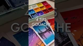 4 tips para pintar con gouache  | #shorts #arte #pintura #gouache #gouachepainting