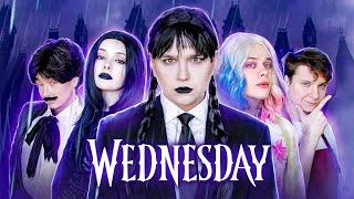 БЮДЖЕТНЫЙ КОСПЛЕЙ на WEDNESDAY  ПОВТОРЯЕМ СЕРИАЛ в ДОМАШНИХ УСЛОВИЯХ (Уэнсдей)