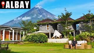 This hidden resort has the BEST view of Mayon Volcano!  Tres Hijos Hotel & Resort Albay Philippines