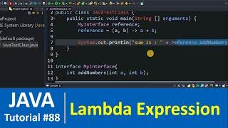 Java Tutorial #88 - Java Lambda Expressions with Examples | Add numbers