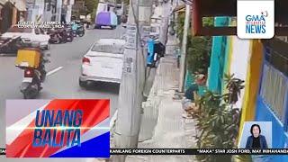 Pagtangay ng lalaking naka-bike sa bag ng isang babae, huli-cam | Unang Balita