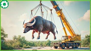 Transporting Giant Buffaloes This Way - Biggest Heavy Equipment Machines | AgricultureTechnology