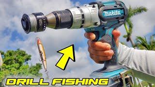 Power Drill Fishing!  Catching Fish with a Drill | Monster Mike Fishing