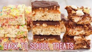 3 No-Bake Rice Krispies Treats: Snicker's, S'mores & Funfetti (Back to School Snacks)