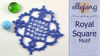 Crochet Lace Square Motif / Royal Square Motif • Free Step by Step Crochet Tutorial