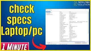 How to check specs on laptop 2024 | check computer specs windows