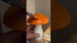 Giant Mushroom Wood Sculpture & Mushroom Family｜Cutting wood ASMR｜Wood Carving｜#Kevin's Wood