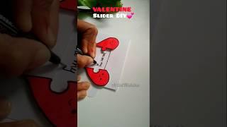 Easy Valentine slider card Diy #shorts #art #diy #trendingshorts #valentinesday #drawing #ytshots