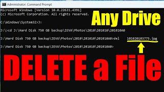 How to DELETE a File Using cmd
