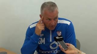 Gary Mills ahead of Bradford Park Avenue