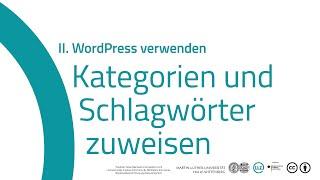 WordPress-Tutorial 09: Kategorien und Schlagwörter zuweisen