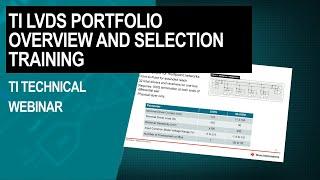 TI LVDS portfolio overview and selection training