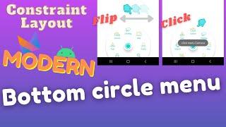 Android circle menu modern bottom circle menu example with ConstraintLayout in Kotlin fast and easy