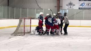 ‘09 Goalie Tay Graf Madison Patriots vs. Eagle River…Hard fought loss.