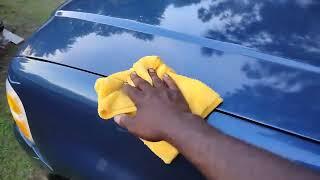turtle  wax graphene pure shine detailer adds insane gloss on dark blue paint