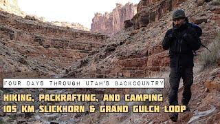 Hiking 105km Through Utah's Backcountry Alone - Packrafting and Camping