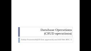 56 - CRUD Operations using Entity Framework Database-first Approach In ASP.Net MVC