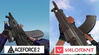 ACE FORCE 2 X VALORANT - Weapons Compare, Inspect And Reload Animation