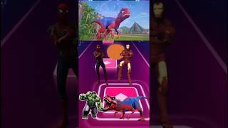 Spiderman vs Ironman vs Hulk vs Dino Spiderman Coffin Dance #tileshop #coffindance #shorts