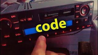 How to Insert CODE on VW Gamma Radio Tape Player (Volkswagen Golf, Passat, etc.)