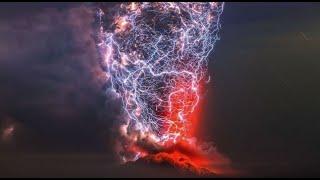 Lightning Storm Inside A Volcano