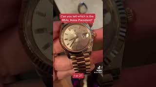 Real Vs Fake Rolex President Comparison