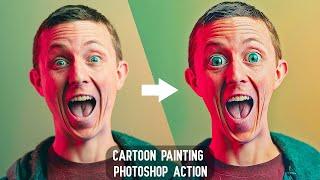 Cartoon Painting Photoshop Action  | The Impressive Oil Painting Photoshop Actions Bundle | Artixty