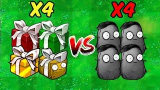 PVZ Hybrid Challenge | 4 Plants Boxes Vs 4 Zombie Nut Imitator - Who Will Win?