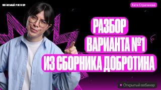 САМЫЙ ПОДРОБНЫЙ РАЗБОР Варианта №1 из сборника Добротина | ЕГЭ по химии 2024 | Екатерина Строганова