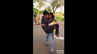 Girl Cradle Carries Boyfriend