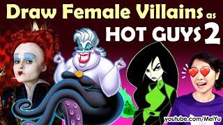 Draw Female Villains as Hot Guys Gender Swap Art Challenge | Mei Yu + 100s of Fan Coloring Showcase