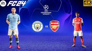 FC 24 - Manchester City Vs Arsenal - Ft. Haaland,Merino | UEFA UCL 24/25 Full Match| 4K HDR